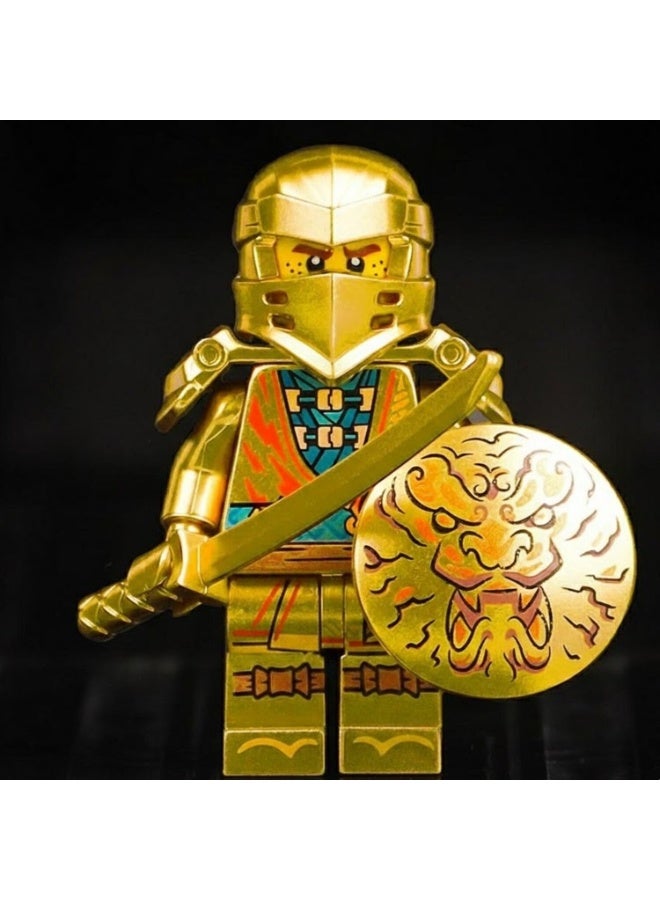 LYNLYN 8-Piece Golden Ninja Minifigure Set, Ninja-Themed Collectible Building Toy Figures with Weapons and Accessories - Image 4